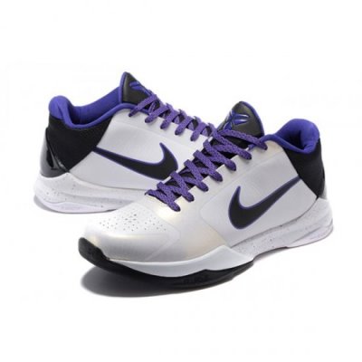 Nike Erkek Zoom Kobe 5 Beyaz / Mor / Siyah Basketbol Ayakkabısı Türkiye - G81S0SZW